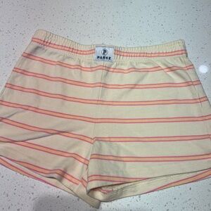 Parke Summerland peel&conch mini stripes cotton shorts size small